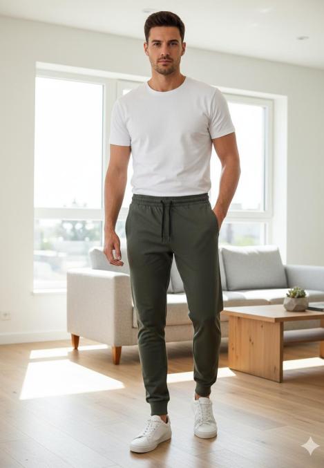 Pantaloni de sport barbat ,culoare kaki,Engros
